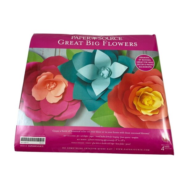 Great Big Flower Craft Kit Paper Source 18 Inch Dramatic Blooms Wall Decor USA - Picture 1 of 5